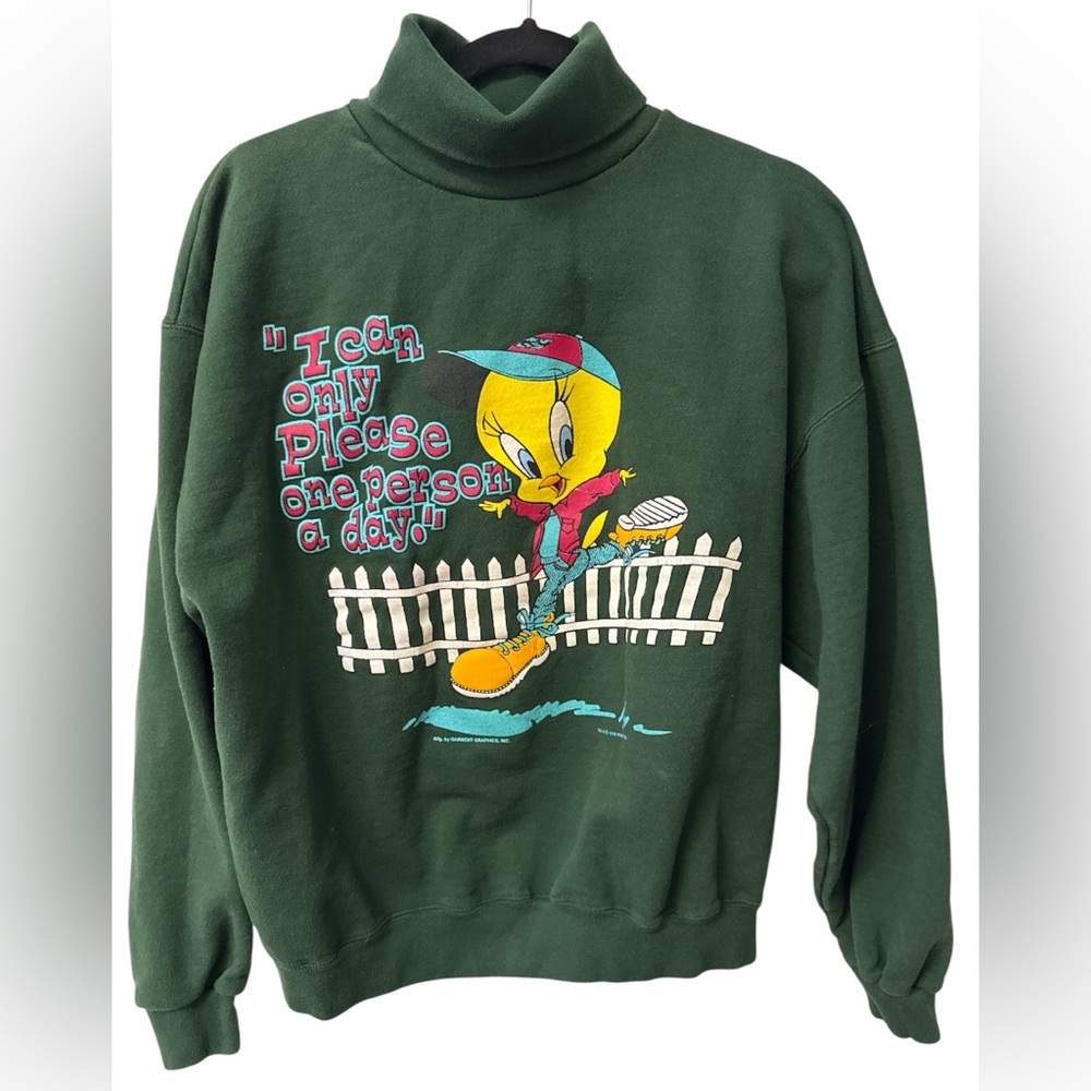 Warner Bros. Green Tweety Turtleneck Sweater